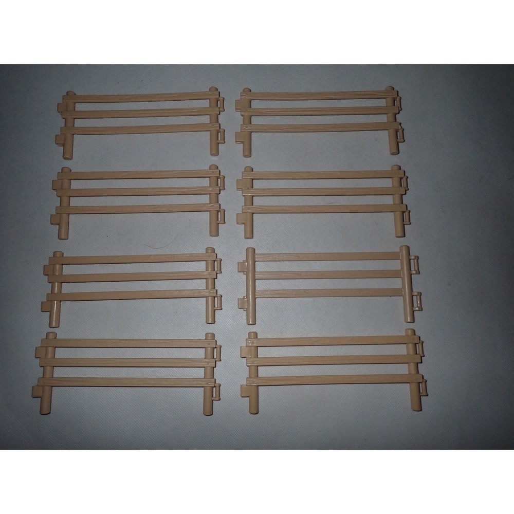 Schleich Lot Replacement Barn Farm Fence Corral pieces Brown Plastic 8 pcs